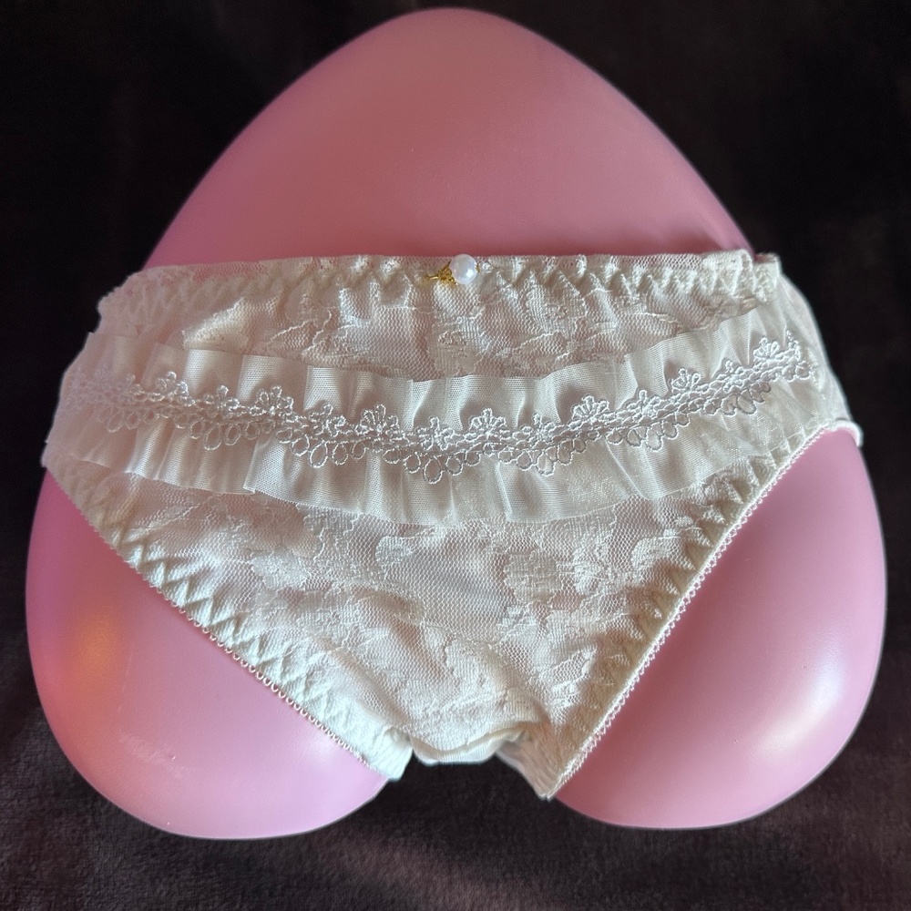Cute White and Pink, Lace covered Lolita Kawaii Panties.